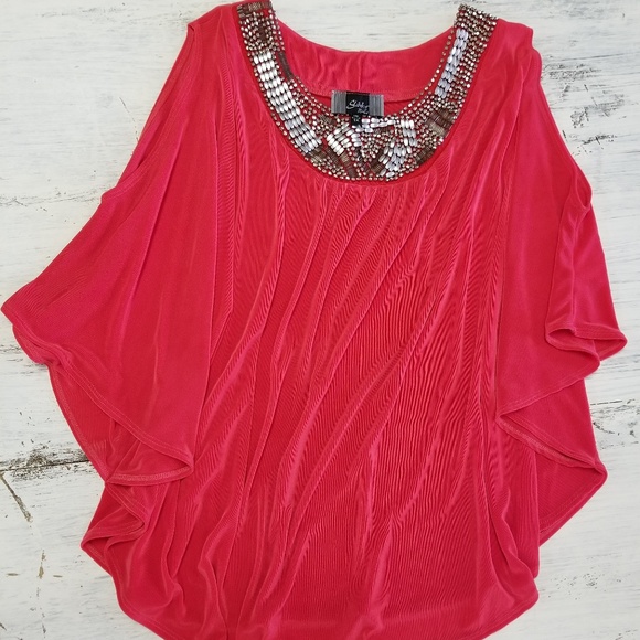 Slinky Brand Tops - Slinky Brand 1x Peekaboo Wings Sleeve Top